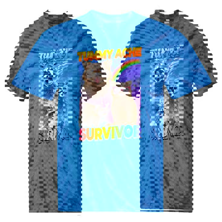 Tummy Ache Survivor Raccoon Tie-Dye T-Shirts - Fun & Whimsical Tummy Ache Survivor Raccoon Tie-Dye T-Shirts - Fun & Whimsical
