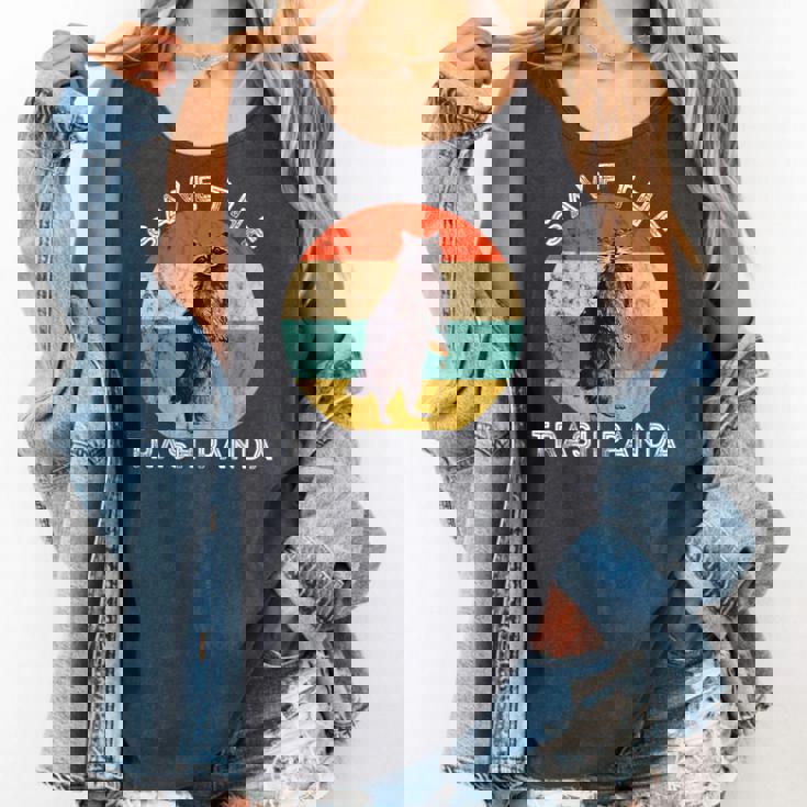 Raccoon Vintage Sunset Tank Top - Save The Trash Panda - Retro Style