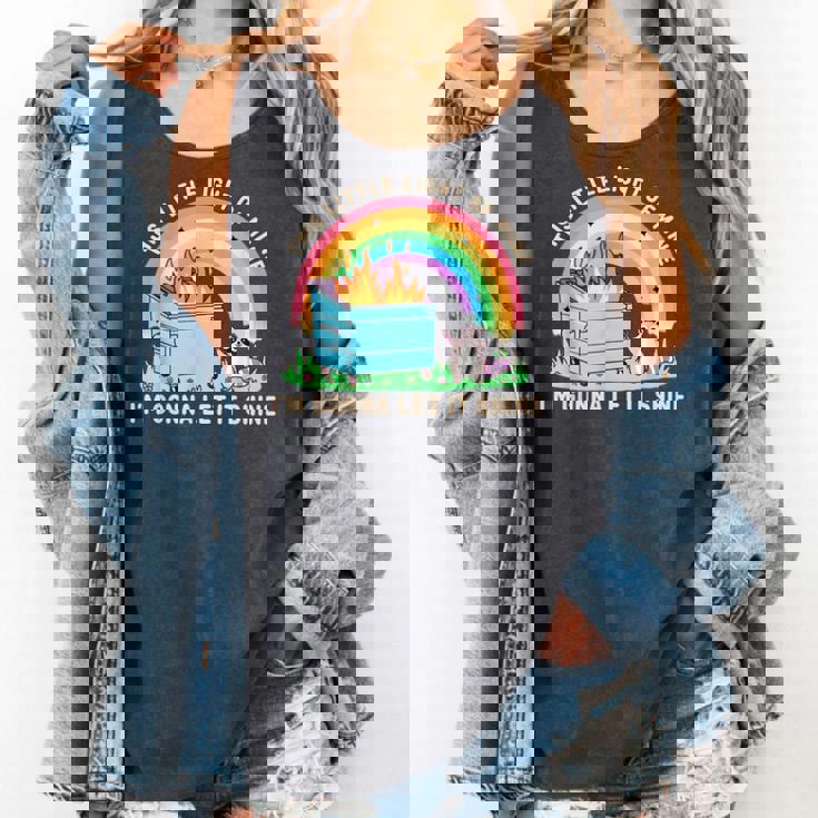 Groovy This Little Light-Of Mine Dumpster Fire Raccoon Comfort Colors Tank Top Groovy This Little Light-Of Mine Dumpster Fire Raccoon Comfort Colors Tank Top