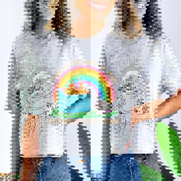 Groovy Dumpster Fire Raccoon Comfort Colors T-Shirt | Light of Mine Theme Groovy Dumpster Fire Raccoon Comfort Colors T-Shirt | Light of Mine Theme