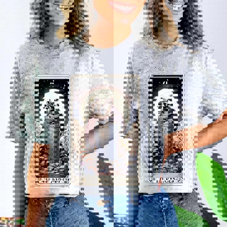 Raccoon Lovers Tarot T-Shirt | Unisex Comfort Color Blast Raccoon Lovers Tarot T-Shirt | Unisex Comfort Color Blast