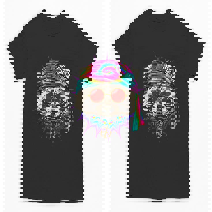 Hippie Raccoon Tie Dye Unisex T-Shirt - Psychedelic Peace Vibe