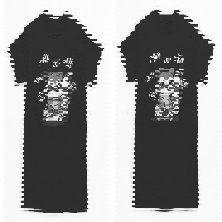 Kawaii Raccoon Gamer Unisex T-Shirt | Boys & Kids Video Game Tee