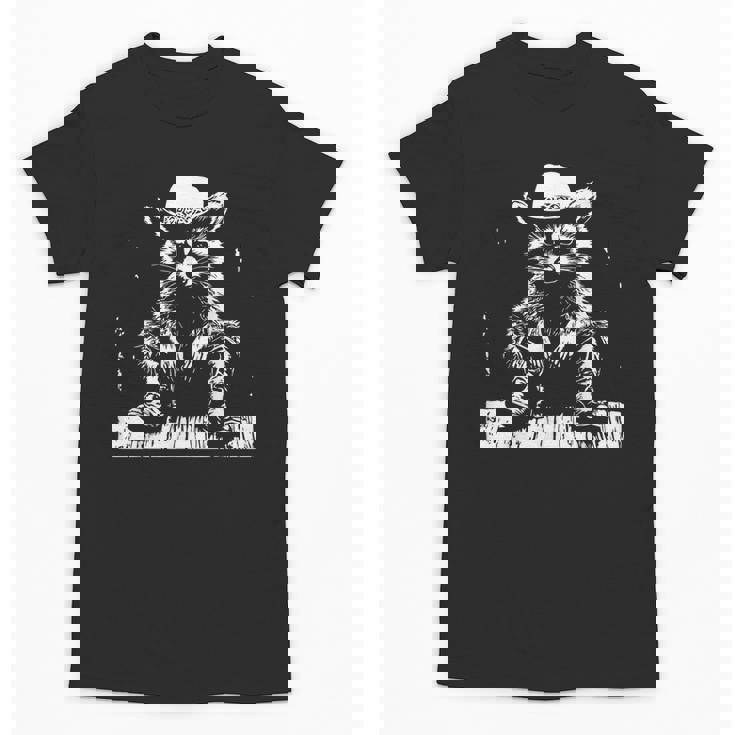 Raccoon Cowboy Western T-Shirt - Rustic Vibe for Adults & Kids