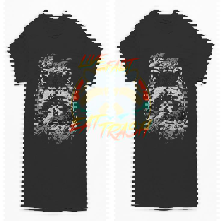 Retro Raccoon Unisex T-Shirt - Live Fast Eat Trash Design