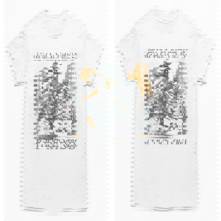 Cowboy Raccoon Rodeo Unisex T-Shirt - Fun First Rodeo Theme