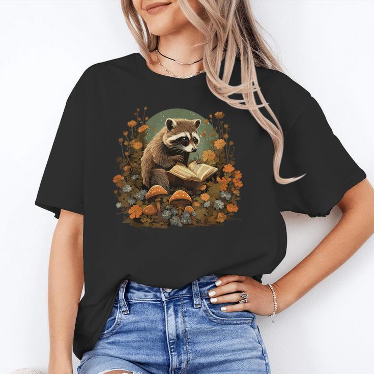 Cottagecore Raccoon Reading Women's Unisex T-Shirt | Cozy Bookish Aesthetic