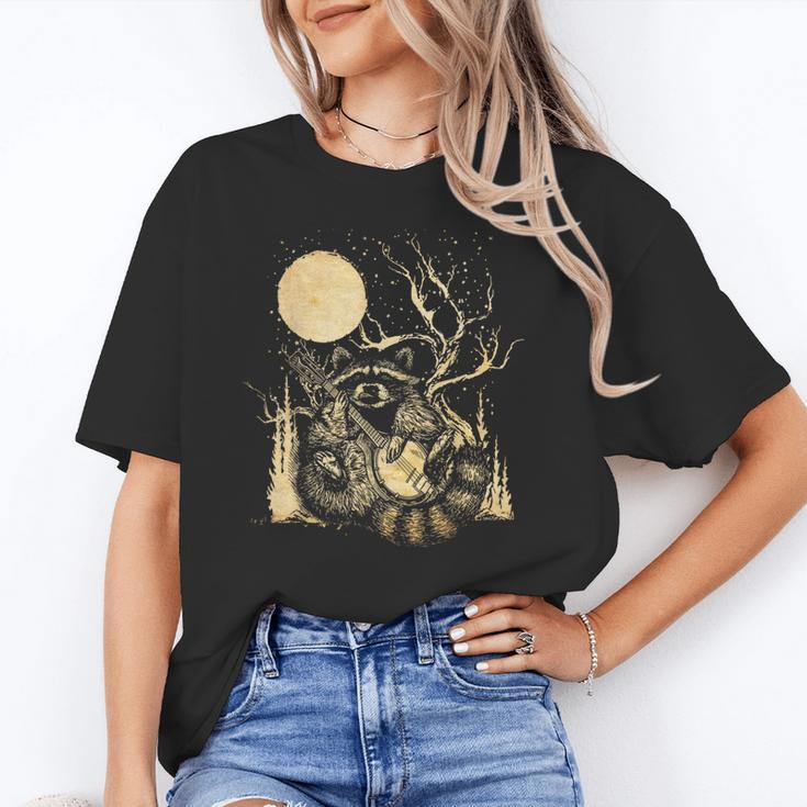 Raccoon Banjo Player Unisex T-Shirt - Cottagecore Bluegrass Vibes