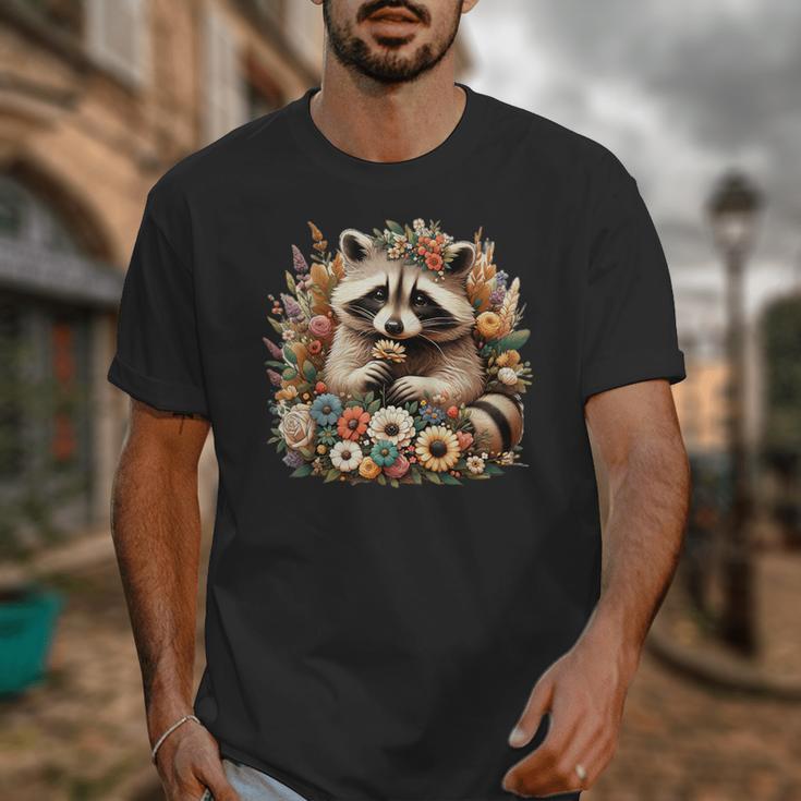 Cottagecore Floral Raccoon Unisex T-Shirt - Cute Nature Aesthetic Cottagecore Floral Raccoon Unisex T-Shirt - Cute Nature Aesthetic