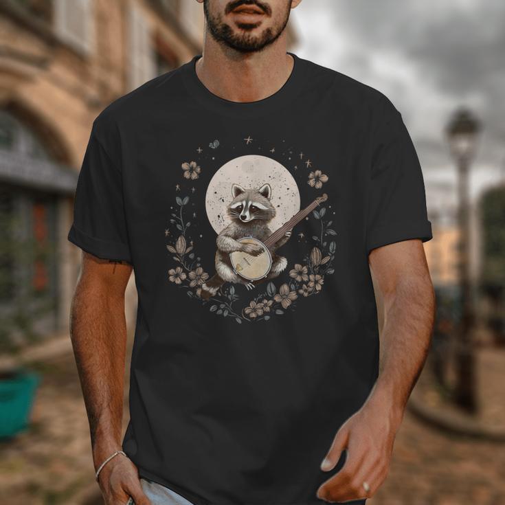 Cottagecore Moonlit Raccoon Banjo Tee | Unisex T-Shirt