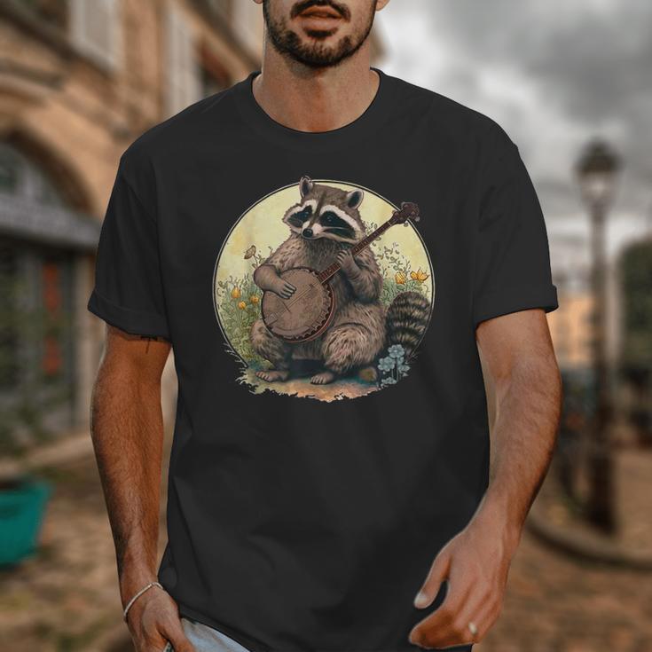 Cottagecore Raccoon Playing Banjo Unisex T-Shirt | Rustic Charm