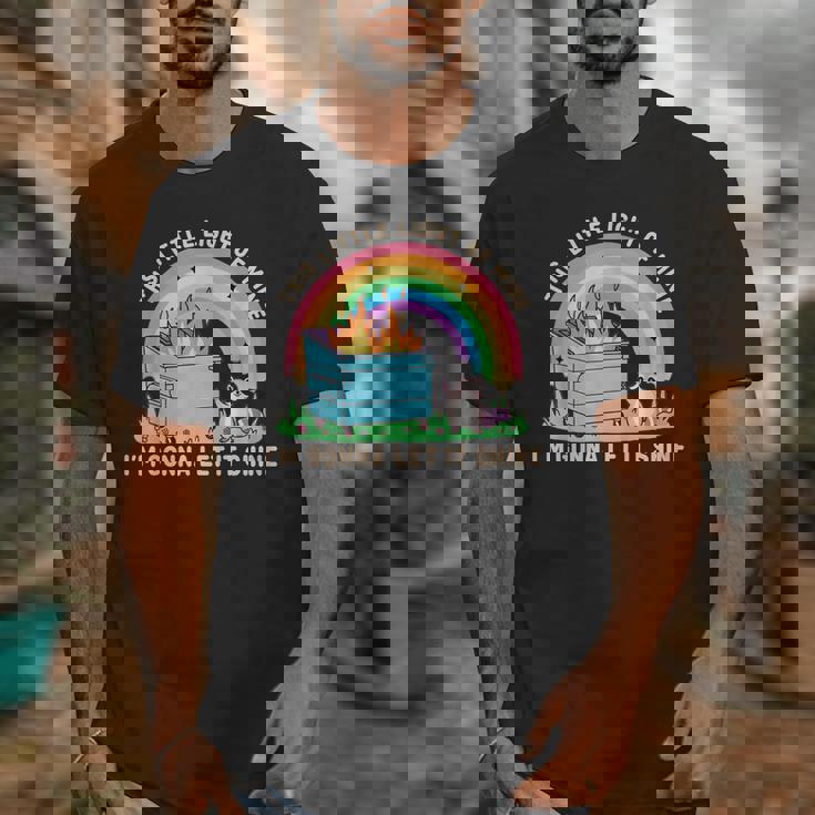 Groovy Raccoon Dumpster Fire T-Shirt - Unique Unisex Design