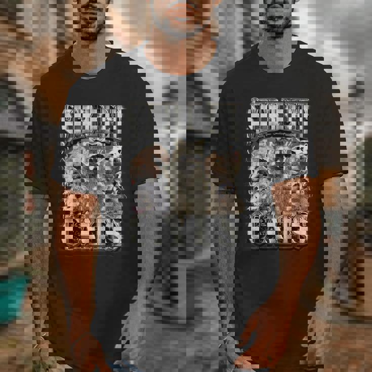 Street Cats & Raccoon Unisex T-Shirt - Vintage Rap Style