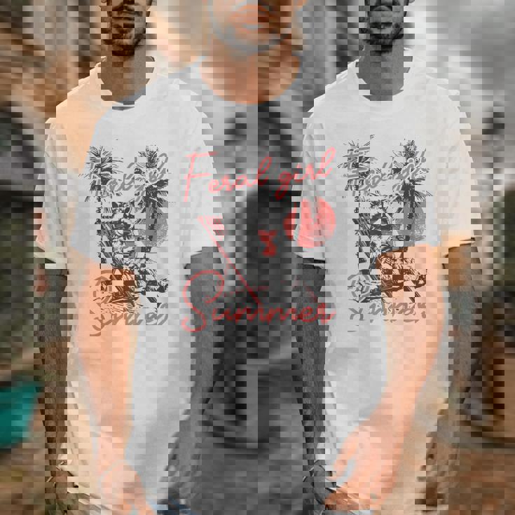 Feral Girl Summer Unisex T-Shirt - Wild Raccoon & Vacation Vibes