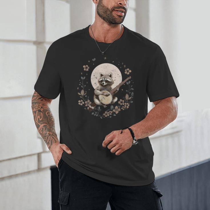 Cottagecore Moonlit Raccoon Banjo Tee | Unisex T-Shirt