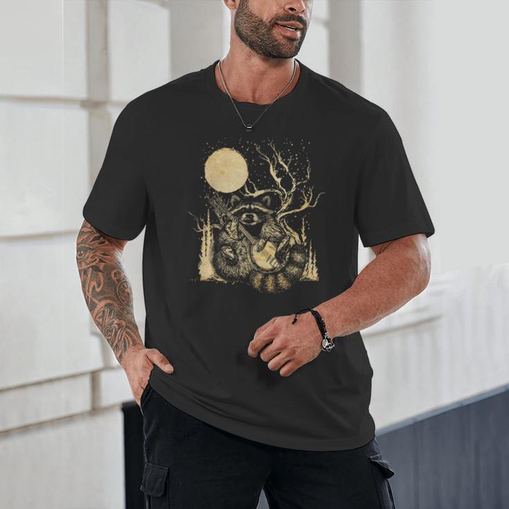 Raccoon Banjo Player Unisex T-Shirt - Cottagecore Bluegrass Vibes