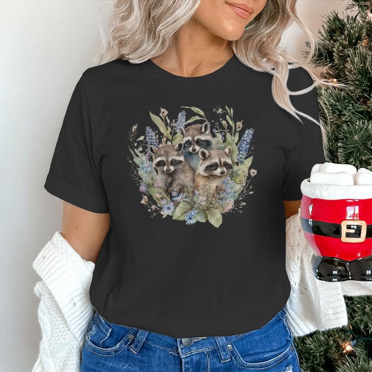 Cottagecore Raccoon Lover Unisex T-Shirt | Cute Mushroom Floral Design