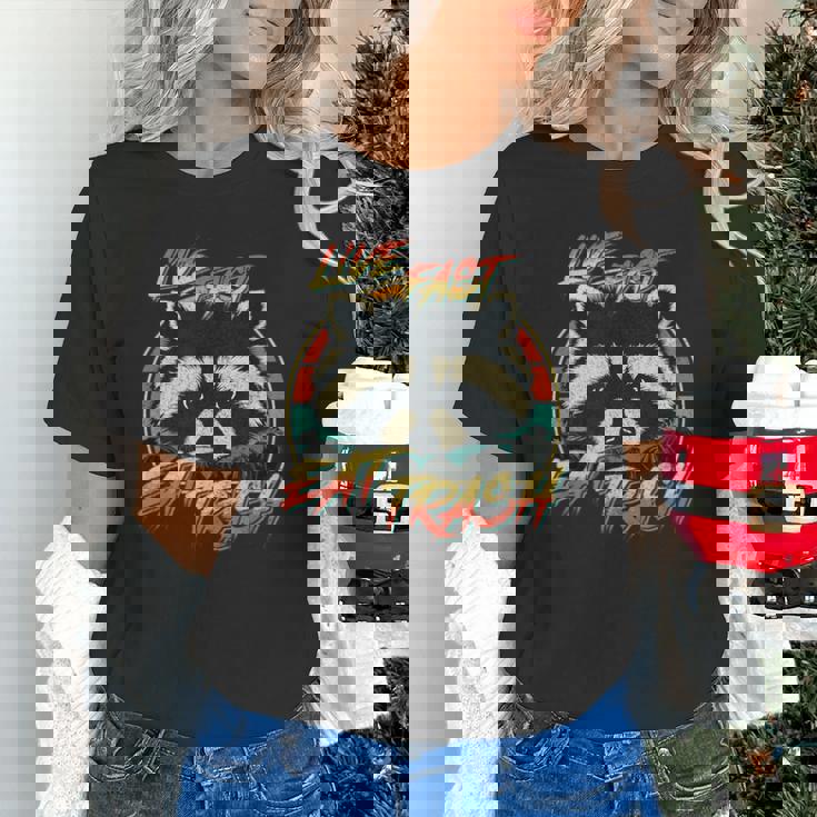 Retro Raccoon Unisex T-Shirt - Live Fast Eat Trash Design