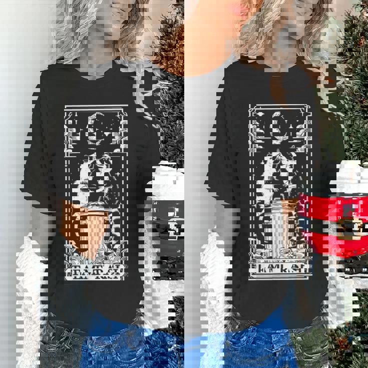 Tarot Card Vintage Crescent Moon Raccoon Unisex T-Shirt