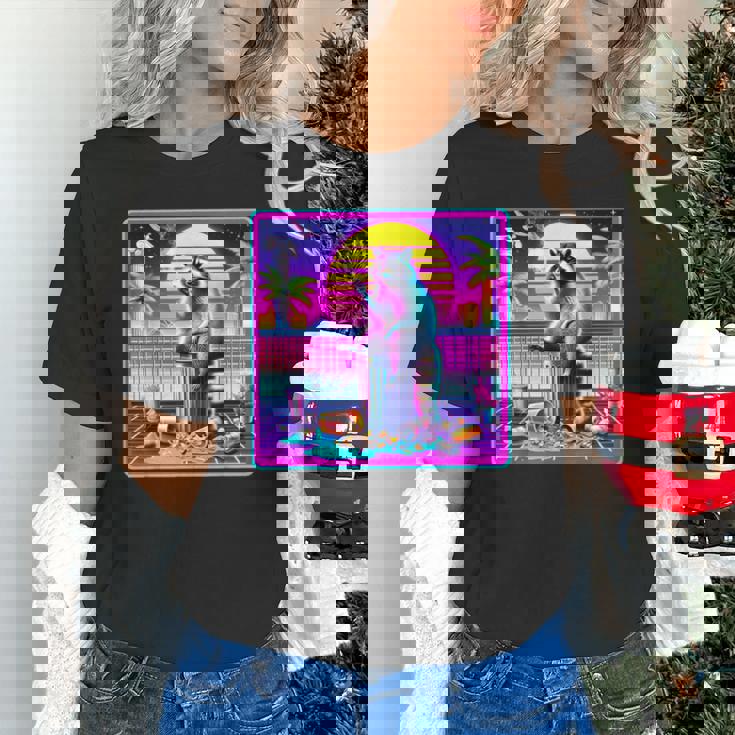 Vaporwave Raccoon Synthwave T-Shirt - Retro Unisex Tee Gift