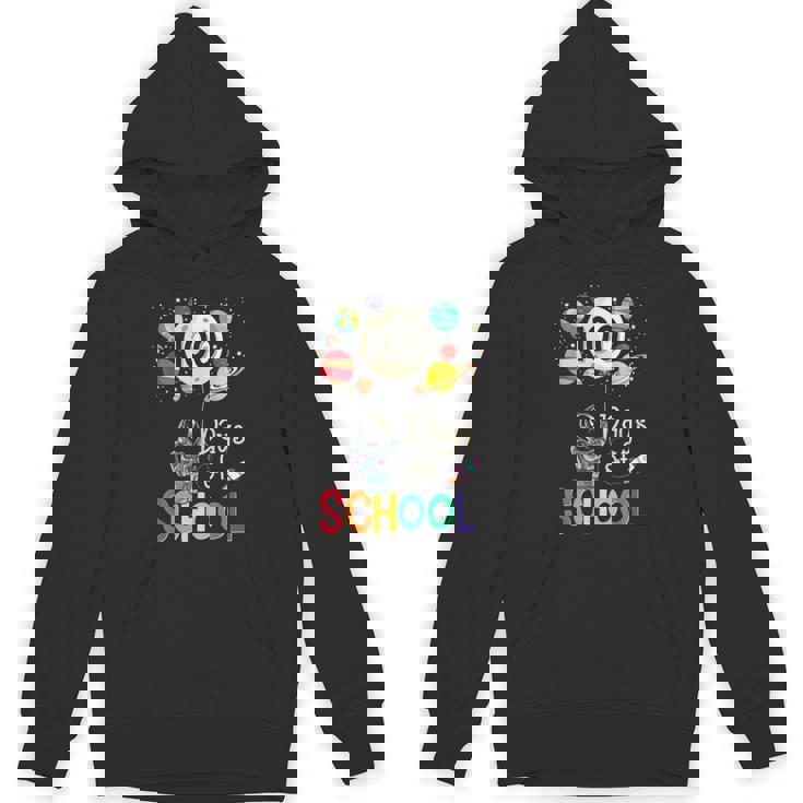 100 Days Of School Astronaut Holding Planet 100 Days Hoodie