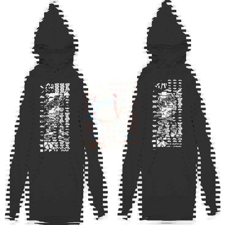 100 Days Of School Baseball Bat 100Th Day Of School Boys Hoodie
