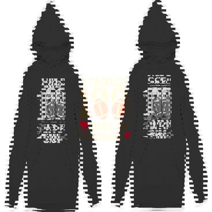100 Days Of School Boys 100Th Day Of School Football Hoodie