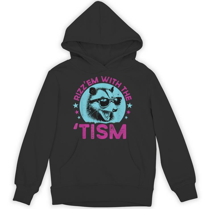 Autism Raccoon Joke Rizz Em With The Tism Meme Autism Unisex Hoodie