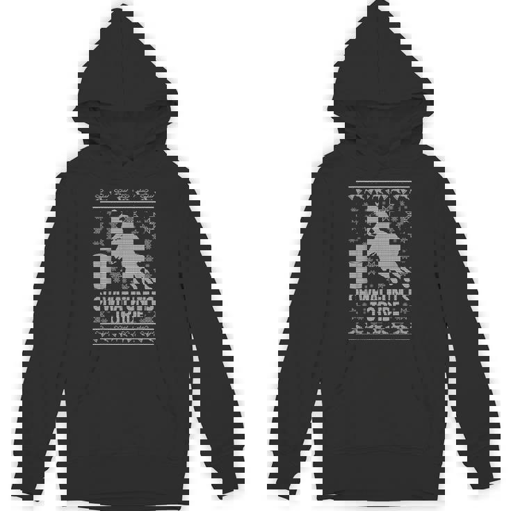 Barrel Racing Ugly Christmas Horse Race Rodeo TShirt Unisex Hoodie