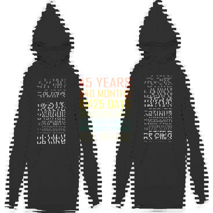 Best Friends Vintage 45 Years Friendship Anniversary Unisex Hoodie
