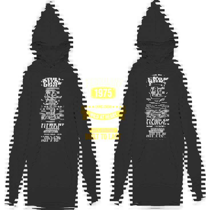 Born In February 1975 Vintage February 1975 Birthday Hoodie
