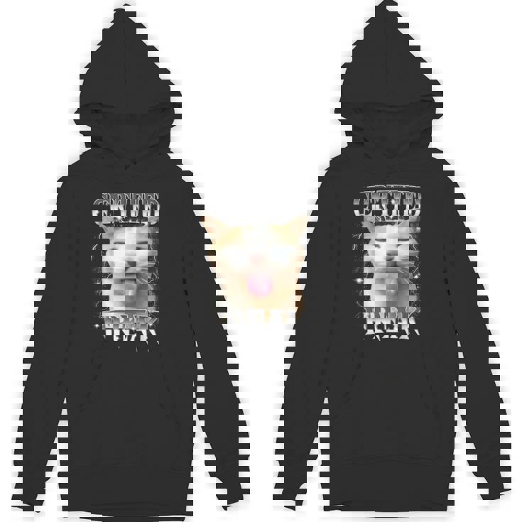 Certified Freak Eat Cement Cursed Silly Cat Meme Hoodie