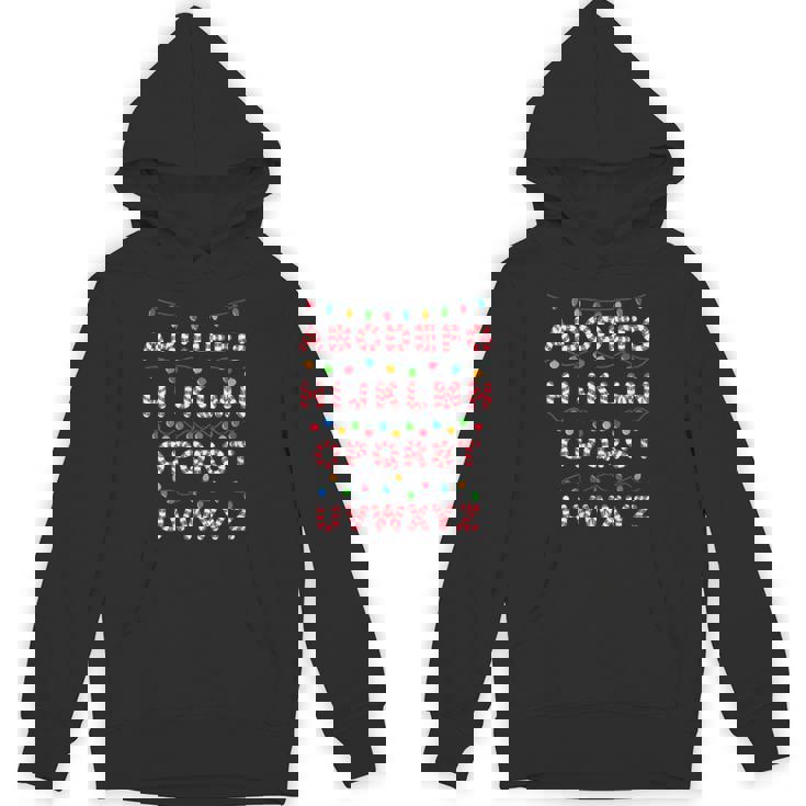 Christmas Alphabet Candy Cane Teachers Students Candy Cane Unisex Hoodie