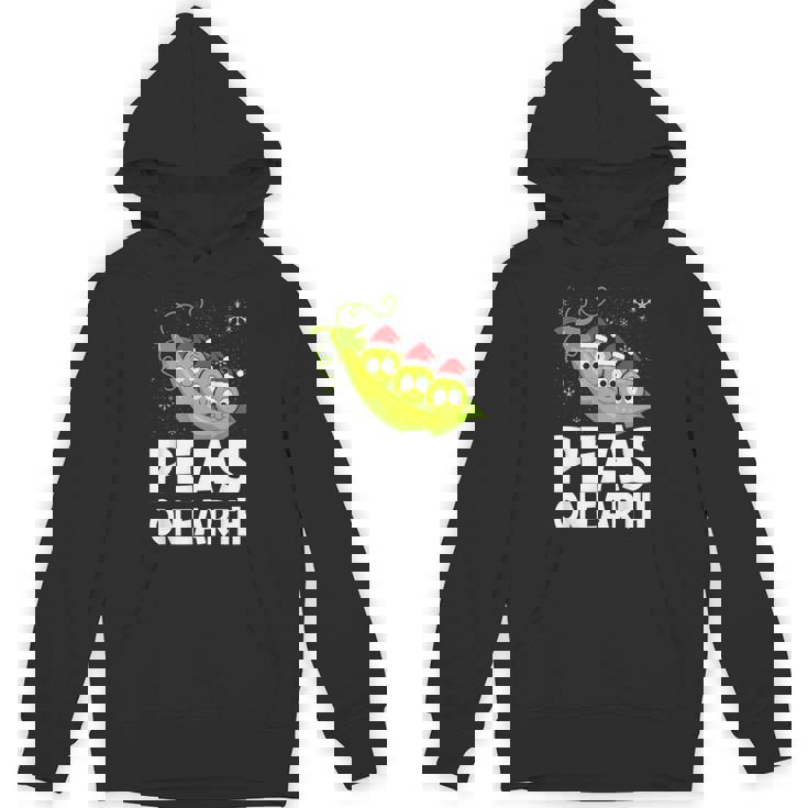 Christmas Pun Lover Peas On Earth World Peace Vegan Unisex Hoodie