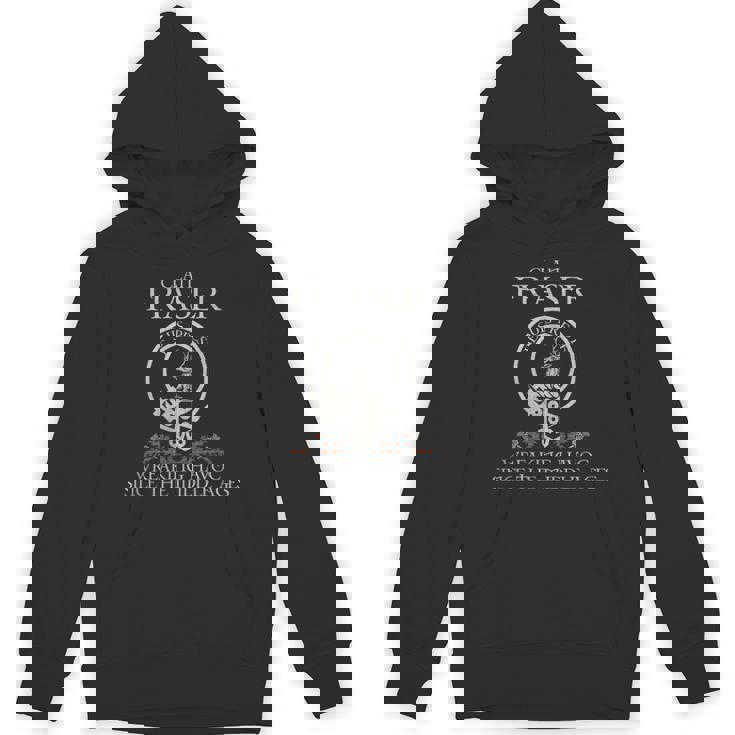 Clan Fraser Of Lovat Tartan Crest Thistle Vintage Hoodie