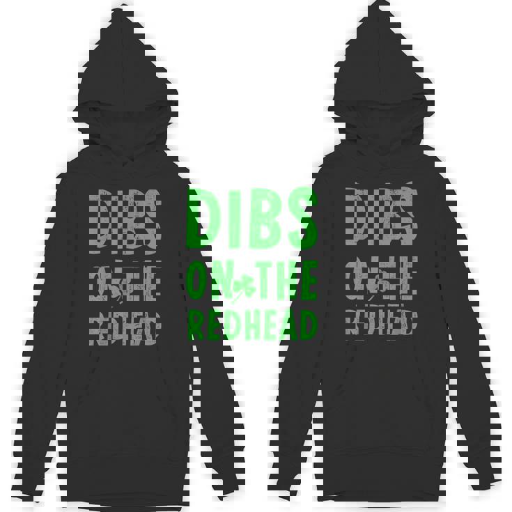 Dibs On The Redhead St Patrick's Day -Adults Sleeveless Modern Straight Fit Black Hoodie