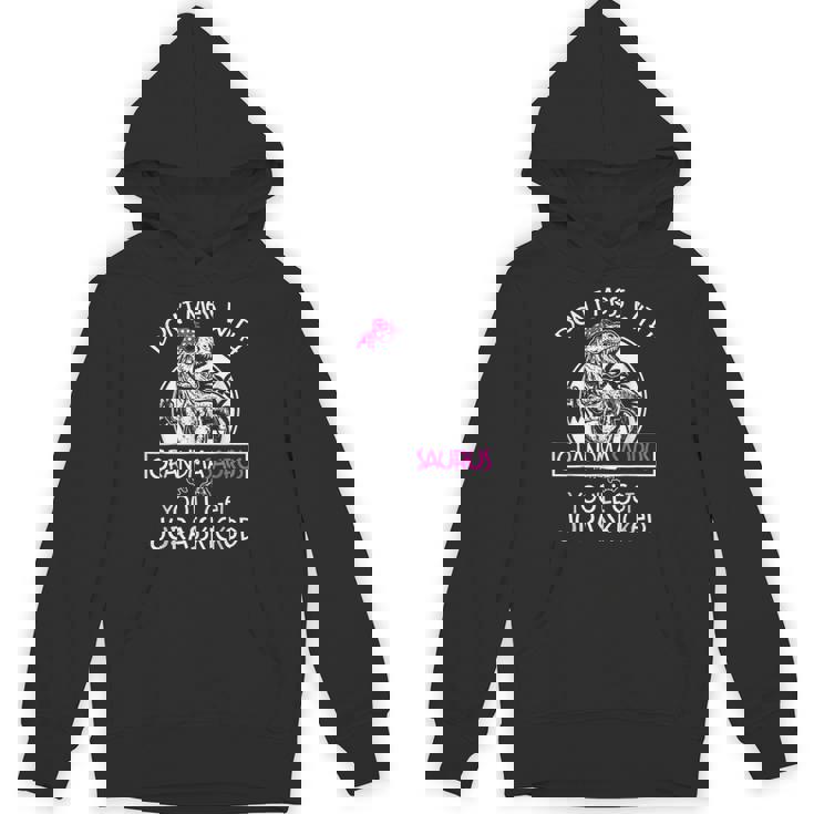 Dinosaur Don't Mess Grandmasaurus Women's Dinosaur Theme Black Small Hoodie