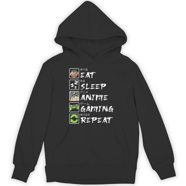 Eat Sleep Anime Gaming Repeat Japan Kawaii Manga Anime Hoodie