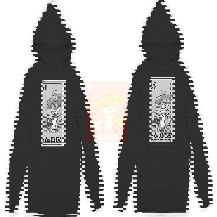 El Abuelo Grilling Grandpa Mexican Bingo Card Hoodie