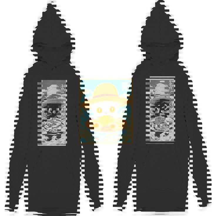 Graphic Cat Ramen Noodles Japanese Kawaii Anime Hoodie