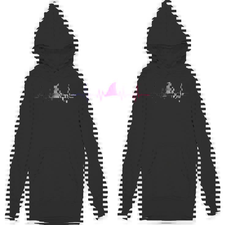 Genderfluid Shark Fin Heartbeat Queer Pride Flag Shark Lover Unisex Hoodie