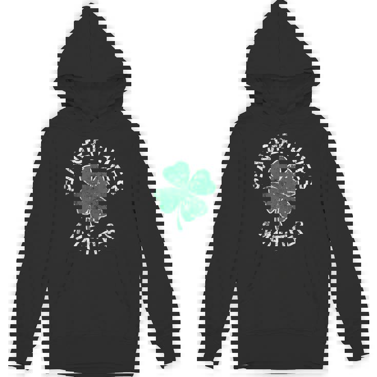 Ginger Lives Matter Lucky Clover St Patrick's Day Distress Unisex Hoodie