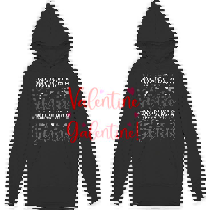 Happy Galentines Day Adult Women's Black Small Modern Straight Fit Round Neck Hoodie