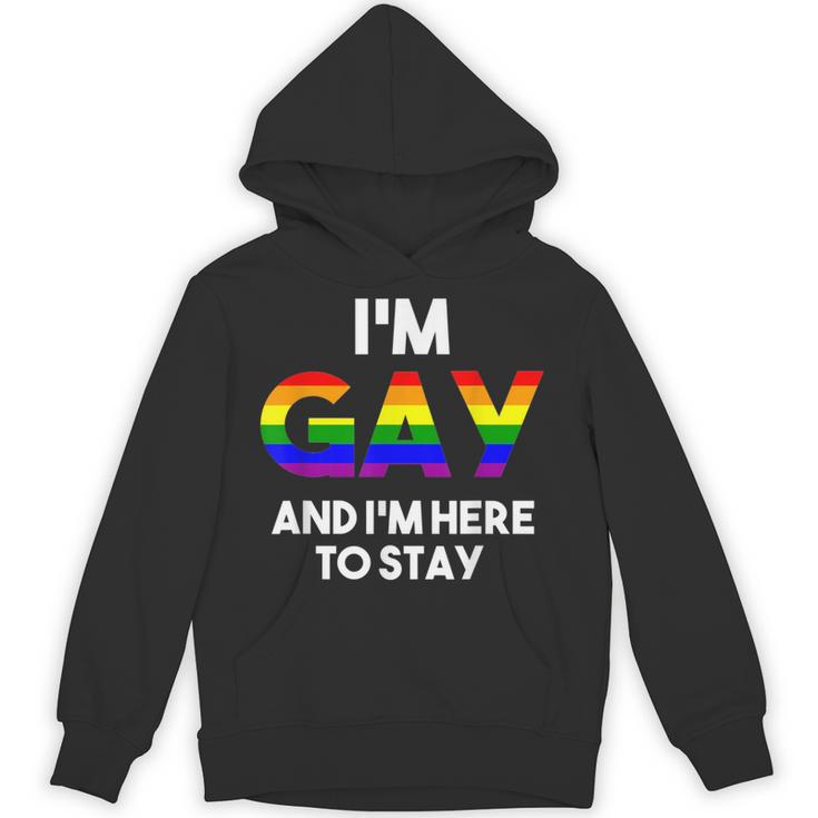 I'm Gay And I'm Proud Gay Boyfriend LGBTQ Rainbow Flag Unisex Hoodie