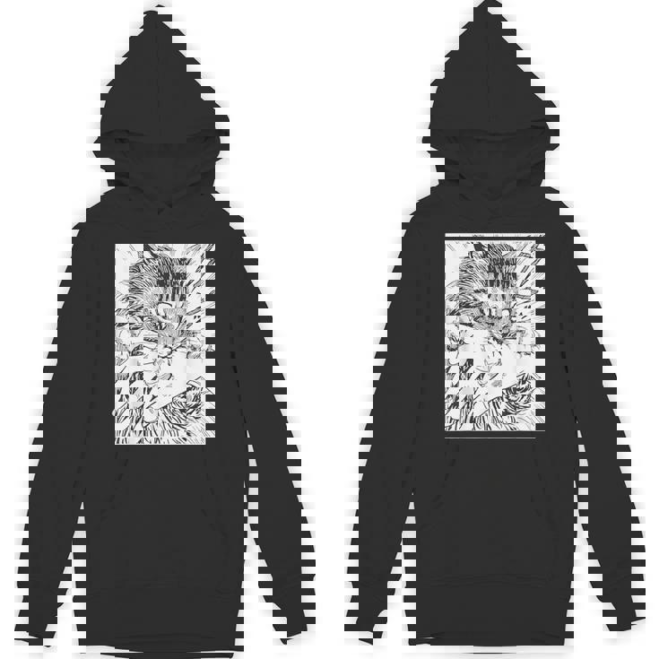Japanese Horror Anime Cat Bite Crazy Cool Graphic Hoodie
