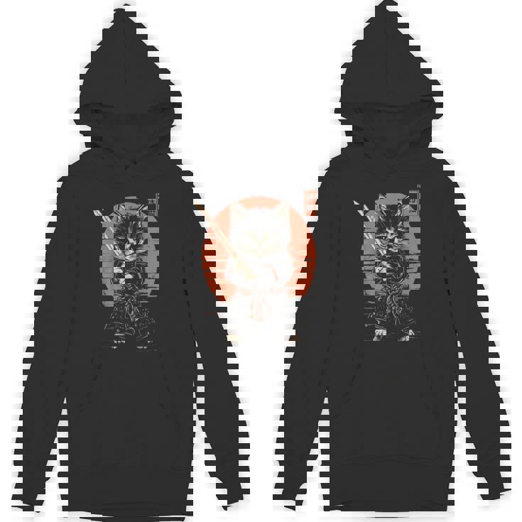 Japanese Samurai Cat Kawaii Ninja Cat Hoodie