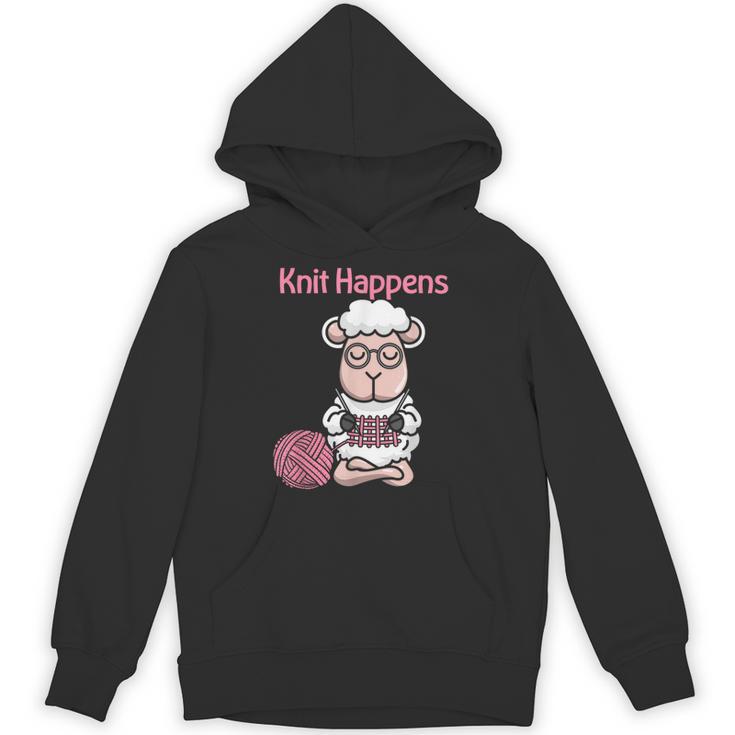 Knit Happens Cute Knitting Sheep For Knitters Unisex Hoodie