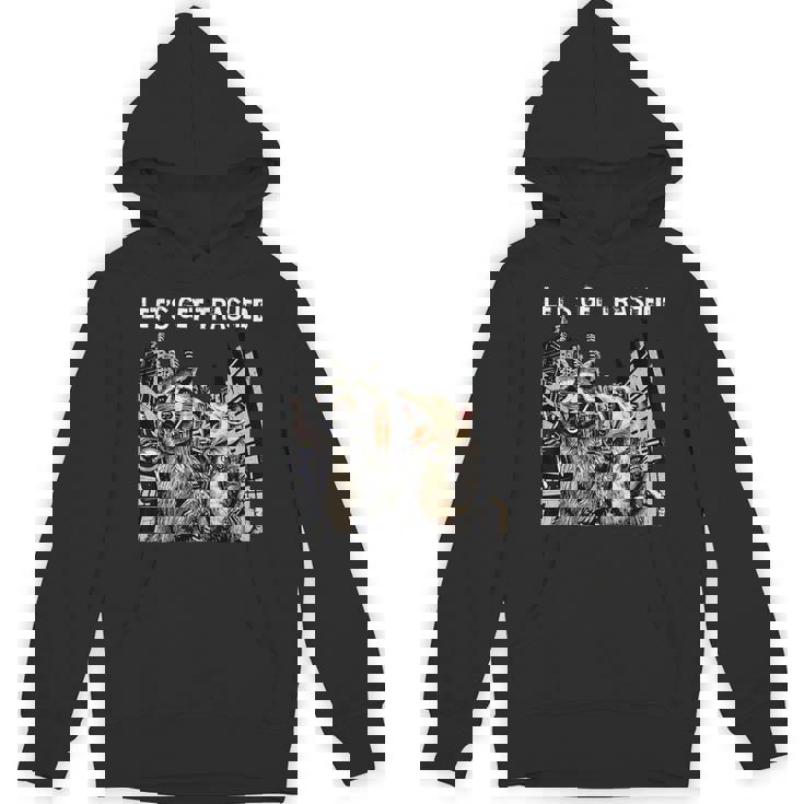 Let's Get Trashed Hoodie - Unisex Raccoon & Opossum Drinking Theme