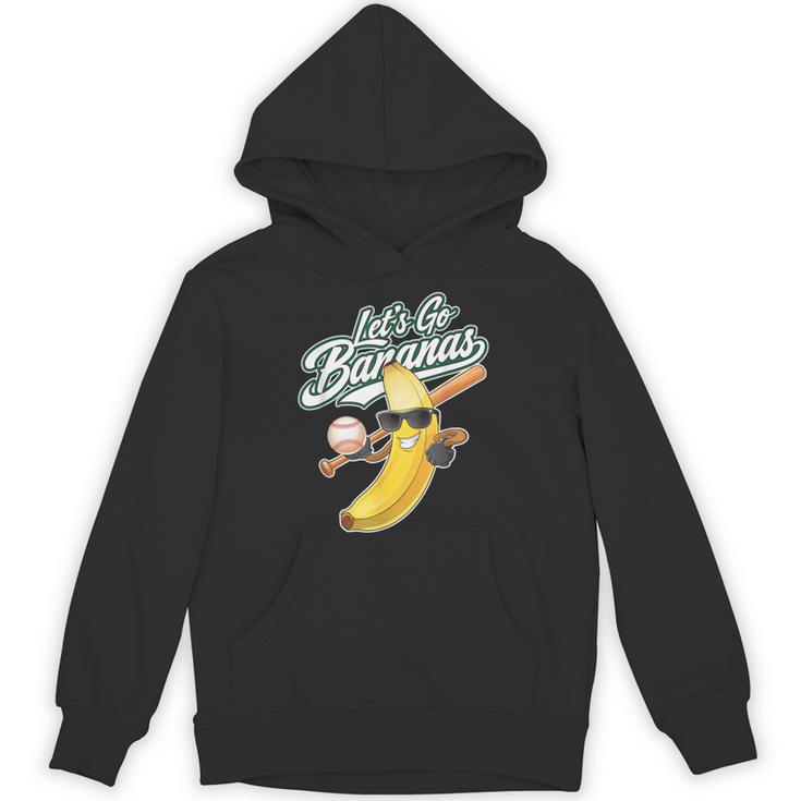 Let's Go Bananas Playing Baseball Baseball Player Hoodie