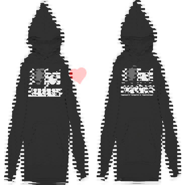 I Love Hot Teachers 80s Vintage Minimalist Heart Unisex Hoodie